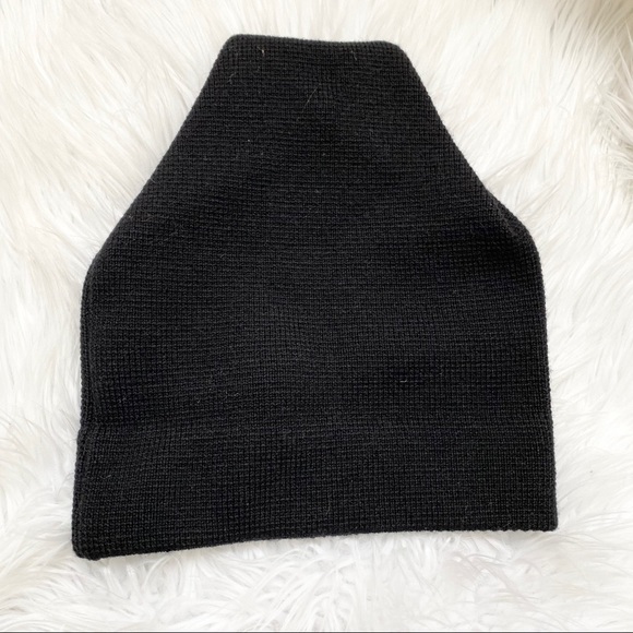 J. Crew black 100% merino wool beanie hat - Picture 2 of 4